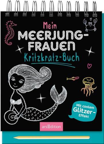 Mein Meerjungfrauen-Kritzkratz-Buch: Mit coolem Glitzer-Effekt | Kreativer Kratzelspaß mit Malideen und Holzstift für Kinder ab 5 Jahren