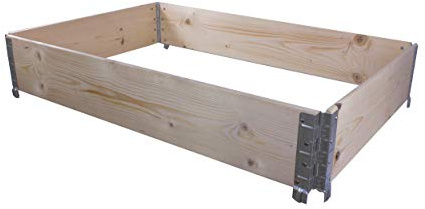 BigDean Hochbeet Palettenrahmen a 120x80x20cm Holzrahmen | faltbar, steckbar & stapelbar, ideal für Pflanzen, Blumen, Obst, Gemüse & Kräuter