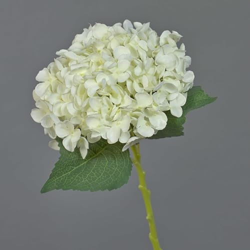 artplants.de Künstliche Blume Hortensie EGIA, Creme, 50cm - Dekoblume Hydrangea