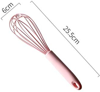 F-HOME Varillas De Batir, Batidor Manual, Batidor De Globo De Silicona, Herramienta Versátil for Espumador De Leche, for Mezclar, Batir, Batir Y Agitar -25.5CM (Color : Rosado)