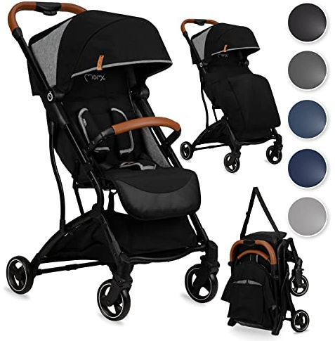 MOMI OFRA Kinderwagen, ab 6 Monaten, bis 15 kg, faltbar, leicht, verstellbar, mit Ablagekorb, unverwüstliche Räder