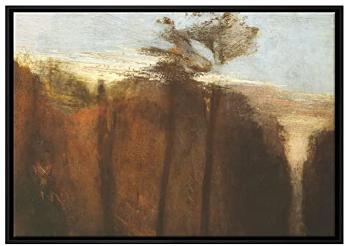 Pixxprint William Turner - An Avenue of Trees Leinwandbild 100x70 cm im Bilderahmen, Wandbild, Schattenfugenrahmen, Kein Poster