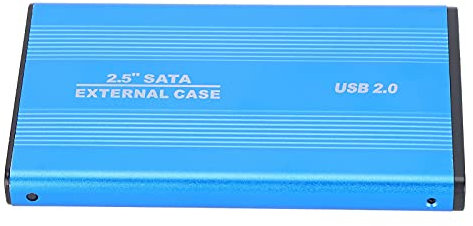 Acouto Caja de Disco Duro USB 2.0 de 3 TB de Aluminio Plug Play, Velocidad de Transferencia Rápida, Indicador de Alimentación LED Azul, Almacenamiento de Datos Externo para Portátiles y