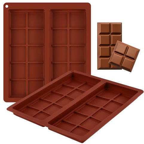 2 Moules à Chocolat en Silicone Platine Sans BPA - Motifs Dubai Modernes avec Fond Profond Antiadhésif, Parfaits pour Tablettes Carrées, Ganaches et Décoration Pâtisserie (Nettoyage Facile)