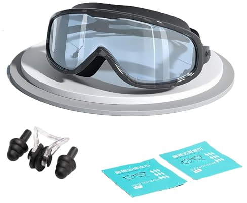 HSTWODE 1 máscara de natación antivaho con intensidad de visión de -1,5 a -8,0, gafas de natación antivaho, protección UV, gafas de natación polarizadas para adultos, adecuadas para hombres y mujeres