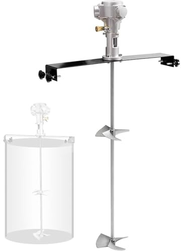 SHENGSHIYU Malaxeur Peinture‌,Mélangeur Industriel 50 gallons,Vitesse 50-2800 TR/Min,Mélangeur Pneumatique pour Peintures,Transformation Alimentaire,Planche Horizontale sur Mesure‌,90cm