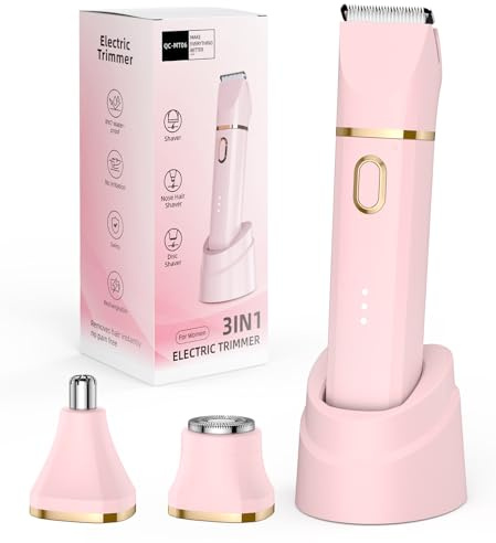 Rasoir Electrique Femme, 3 en 1 Tondeuse électrique Femme Rasoir, épilateur Facial Pour Femmes et Tondeuse Pour Poils du Nez Pour Femmes, Jambes, Bras et Nez