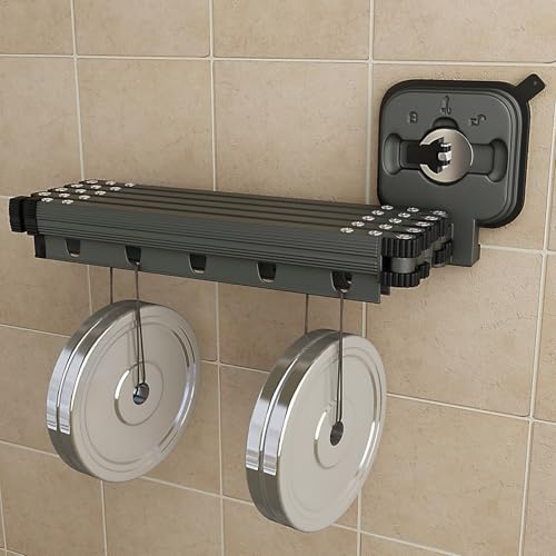 Bastone Tenda Doccia Pieghevole, Asta telescopica per Tenda da Doccia, Angolo Regolabile, Fissaggio a Ventosa per Bagno, Camper, Hotel, Casa(Nero,35+20 CM)