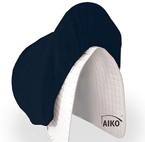 AIKO Sattelschoner Navy – atmungsaktiver Sattelschutz aus Fleece, waschbar, elastische Passform, Schutz für Dressur-, Spring- & Vielseitigkeitssättel