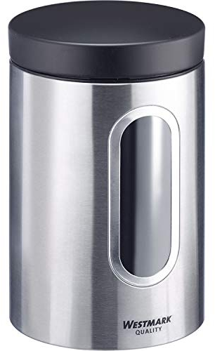 Westmark Vorratsdose mit Fenster, 1800 ml, Rund, ø 12 cm, BPA-frei, Rostfreier Edelstahl, 62372260