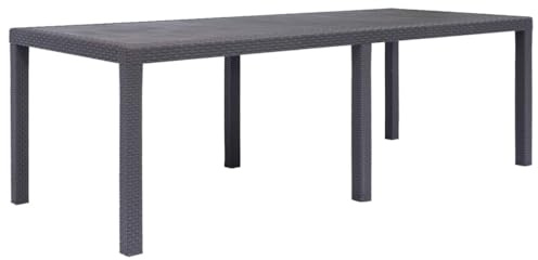 vidaXL Gartentisch Braun 220x90x72 cm Kunststoff Rattan-Optik