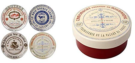 Creative Tops “Gourmet Cheese” Set of 4 Ceramic Side Plates, 19.1 cm (7½) & Gourmet Cheese Ceramic Camembert Cheese Baker, 12 cm (4¾)