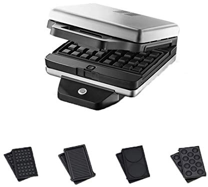 GQF Mini waflera 5 en 1, tostadora de sándwiches, Prensa de panini, máquina de rosquillas, Tablero Antiadherente Recubierto, 8000W, Control automático de Temperatura, Calentamiento por Ambos Lados