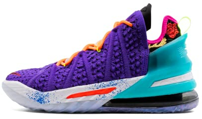 Nike Lebron 18 - Zapatos de baloncesto para hombre, Psychic Purple/Multicolor/Negro, 43 EU