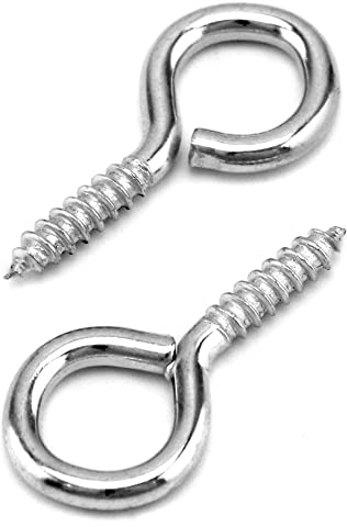 QWORK 60 Stück Ösenschraube Schraubhaken, Ringschrauben, 40 * 19 mm, für Holzhandwerk Handwerk Vorhang Seil hängen