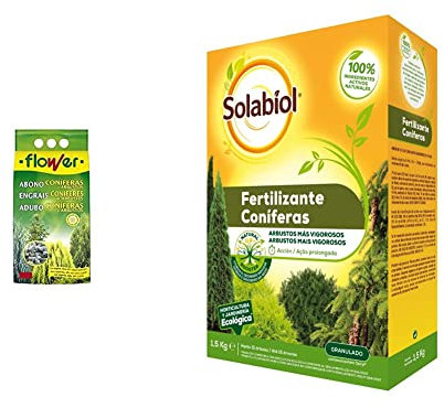 FLOWER ABONO CONIFERAS Y ARBUSTOS 4KG, Único + Fertilizante para coníferas y otros arbustos, 100% orgánico