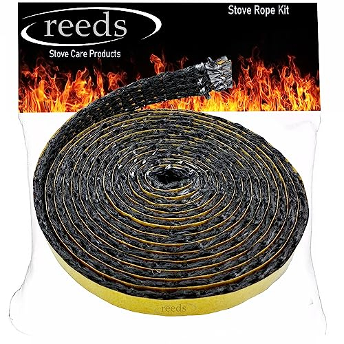 Flat Stove Rope Length 2m x Width 10mm - Self Adhesive Black Flat Rope For Stove Glass 2m x 10mm