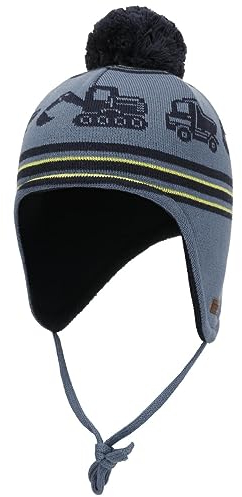 maximo Trucks Kindermütze Bommelmütze Wintermütze (49 cm - blau)