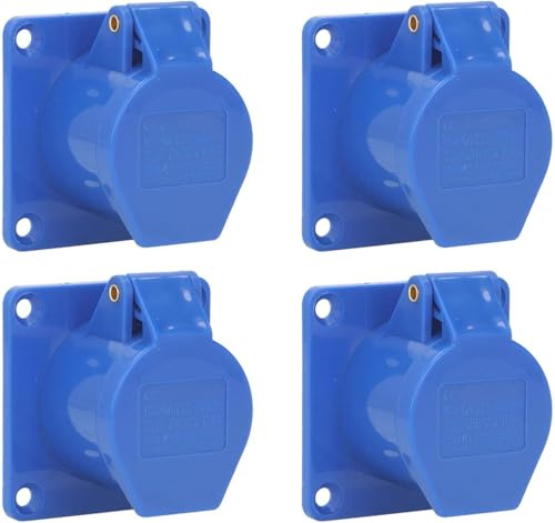Verdeckte Industriesteckdose, 4 Sets 3 Polig 16A Outdoor-Steckdose, IP44 Wasserdicht Schutzkontakt-Einbau-Steckdosen unterputz CEE Aussensteckdose für Strom Brennereien Werkstatt Camping(220–250V)