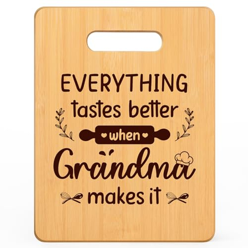 Leebbsin Grandma Gifts, Christmas/Birthday Gifts for Grandma- Heartwarming Grandma Chopping Board with Cute Patterns- Gifts Presents for Grandma Nan Nanny Granny, 11 x 8.5