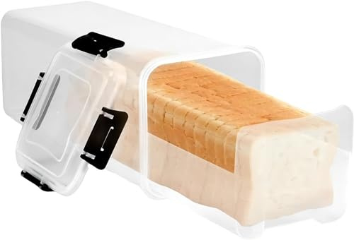 Bread Storage Container, Loaf Bread Keeper , Bread Box with Lid BPA-Free Sandwich Dispenser to Keep Fresh Reusable Airtight Loaf Container for Homemade Bread,Toast, Bagel, Donut and Cookies (#1)