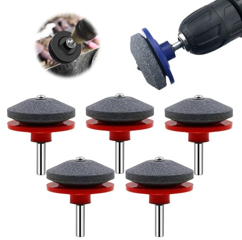 Lot de 3 aiguiseurs de lames de tondeuse à gazon émoussées pour jardin, outil d'affûtage de lame de tondeuse à gazon, aiguiseur de lame universel pour tondeuse à gazon pour toute perceuse électrique