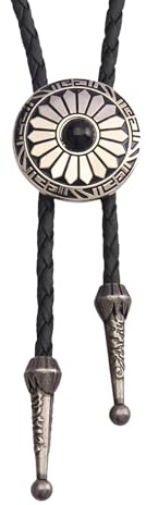 COOLLA Bolo Tie Rodeo Cowboy Lederkrawatte Westernkette für Herren Damen Lederkette mit Türkis Stein