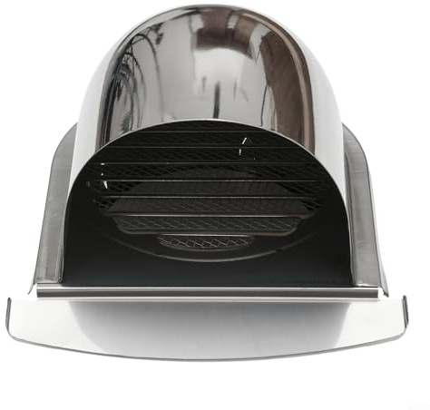 Feegow Air Vent Cover - Stainless Steel Cowled Air Vent Wall Grill Extractor Fan Vent Cover Grille Louvre For Tumble Dryer Vent Pipes, Hoses, Kitchen (150mm)