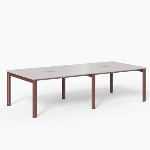 HOLGVE Konferenztisch, großer rechteckiger Besprechungstisch (L x B): 94,48 x 47,24 Zoll, for 8–10 Personen, mit rechteckiger Tülle, Seminartisch for Führungskräfte, Konferenztisch