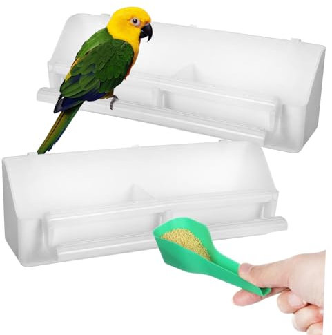 ANDRESLAD 1satz Vogel Futterspender Mit Futterbox Für Vögel Wasser Und Futterbehälter Mit Zwei Fächern Langlebig Und Einfach Zu Montieren Zubehör Für Vogelkäfige