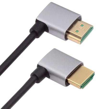 cablecc Cavo HDMI 2.1 Cavo HDTV ultra sottile 8K 4K Cavo iper super flessibile sottile con angolo da sinistra a destra con angolo di 90 gradi Tipo A per computer HDTV (50 cm)