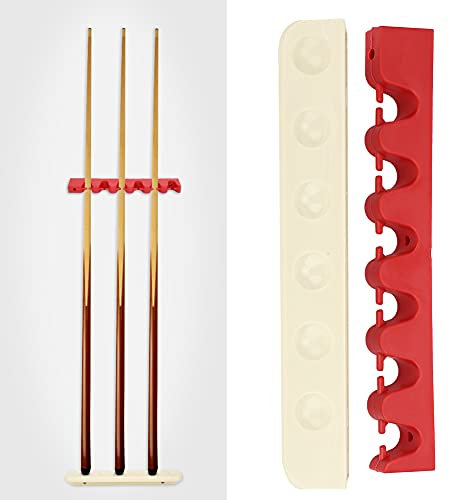 Pool-Stick-Halter, Wandhalterung, 28 Cm, Gummi, 6 Löcher, Billard-Queue-Ständer, Wandhalterung, Pool-Queue-Hängehalterung für Billardspieler, Pool-Queue-Halter,