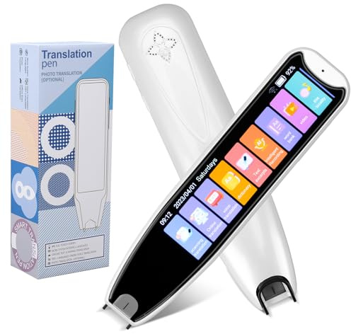Scan Reader Pen for Dyslexia, 142 Language Scan Readering Pen Translator for Elderly, Kids, Students, Supports Voice, Scan, Text to Speech (White)
