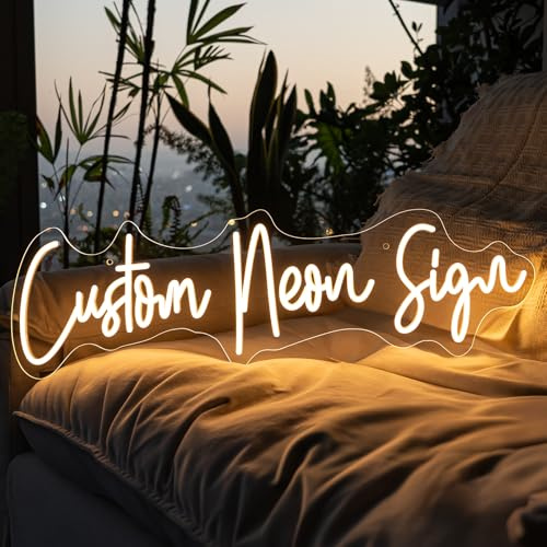 VYXIN Neon Schild Personalisiert, LED Namensschild,Neon Sign Personalisiert,LED Schriftzug,Neonlicht Schriftzug,Leuchtschild Wanddeko Für Namensschilder Hochzeit Geburtstag Party Geschenk