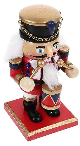 GAROZATION Christmas Nutcracker Figurine Ornament for Holiday Decor Cute Nutcracker Soldier Decoration for Home and Parties Xmas Drum Design