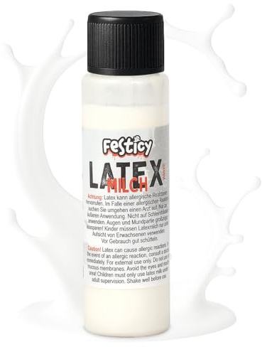 Festicy Latex Líquido Maquillaje Halloween 30 ml Blanco I Perfecto para maquillaje de Halloween y efectos especiales I Latex 2025 latex maquillaje efectos especiales