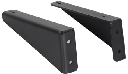 DRFGNF Shelf Brackets Wall Mounted Shelve Brackets Metal L-Shaped Floating Support Angle Brackets for Countertops,TV Bench,Desk,Cabinets,Black (19.7in) (7.9in)