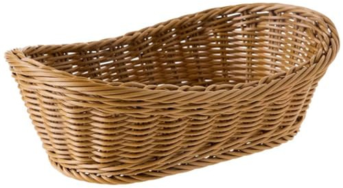 Phyachelo Cesta de Pan Tejida de Mimbre Ovalado, 10,2 Cesta de Almacenamiento para Alimentos, Frutas, cosméticos, Mesa de Almacenamiento y Cuarto de baño
