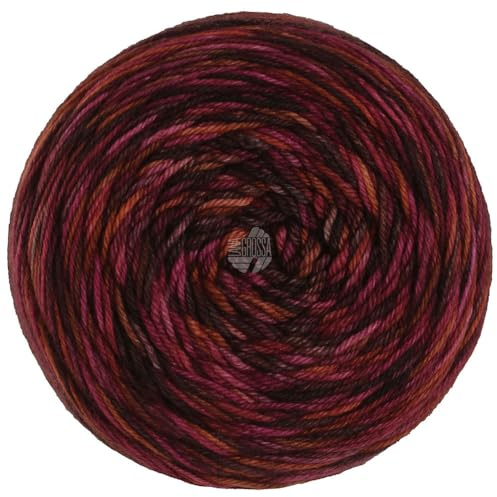 LANA GROSSA Meilenweit 100 Sooty | Extrafeines Merinogarn im klassischen hand-dyed Verfahren | Handstrickgarn aus 75% Schurwolle & 25% Polyamid | 100g Wolle zum Stricken & Häkeln | 400m Garn FB 6223