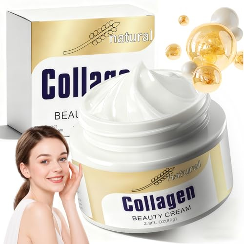 Creme Collagene Visage,Creme Visage Femme,Nourrissante,Hydratante,Peau Ferme,RéDuit Le Teint Terne,Teint Lumineux,Uniformise Le Skin,Soin Quotidien,Pour Les Peaux Normales, SèChes Et Mixtes