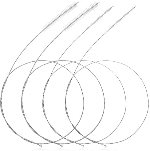 4 Stück Schlauchbürste, Multifunktionale Reinigungsbürste, 100cm Edelstahl Rohrbürste, Extra Lange Reinigungs Bürste, Rohrbürste für Trinkhalm, Teekanne, Schlauch, Flaschen, Kühlschrankablauf