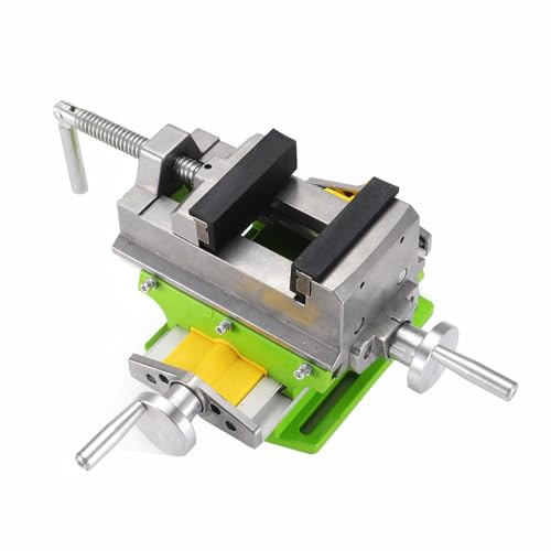 Cross Slide Drill Press Vise, Drill Press Compound Cross Vice 2-Way X- Y- Benchtop Portable with 90° Rotary Table Slide Vise Clamp for Workshop Milling Machine Maintenance