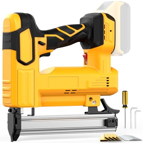 Brad Nailer Cordless for Dewalt 20V Battery (No Battery), 2-in-1 Nail Gun & Staple Gun, 18 Gauge Nail Guns with 2000 Nails for Wood, Upholstery, Framing & DIY Home Improvement