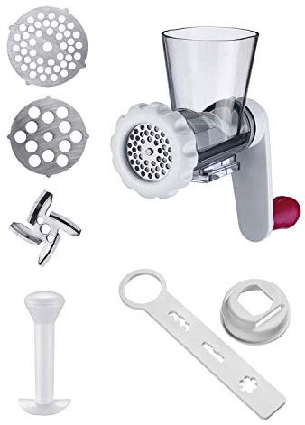 Westmark Fleischwolf-Aufsatz mit 2 Lochscheiben und Spritzgebäckvorsatz, Ergänzungsset zu Trommelreibe »Scharfe Herta« oder Entsafter »Vita Freund«, Kunststoff, Frecher Fritz, Weiß/Rot, 97052260