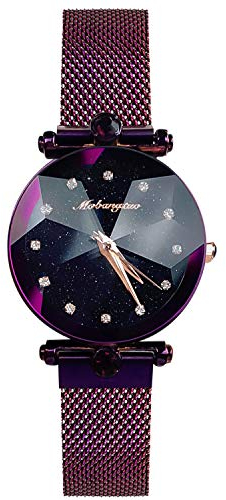 rorios Damen Uhren Analog Quarz Armbanduhren Sternenklarer Himmel Edelstahl Mesh Band Armbanduhr Mode Strass Uhren für Frauen Mädchen