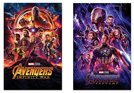 POSTER STOP ONLINE Avengers Infinity War & Endgame - Juego de 2 carteles de película Marvel (estilos normales) (tamaño 24 x 36 cada uno)