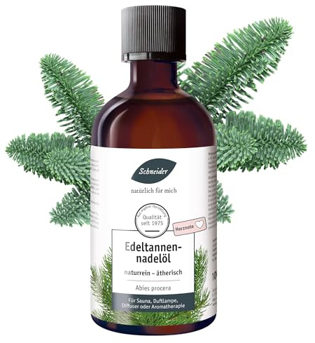 Saunabedarf Schneider Ätherisches Öl - Edeltanne - natürlicher Raumduft, Beruhigend & Belebend - Massage, Sauna & Diffuser, 100ml