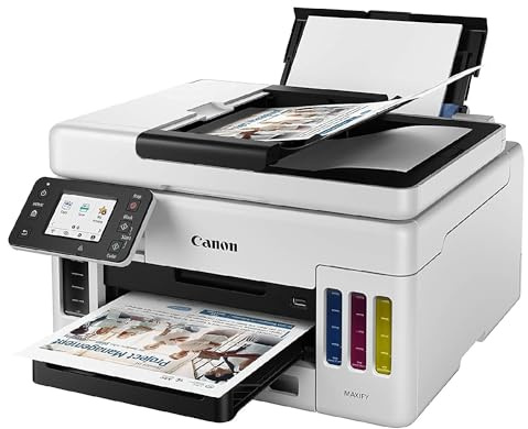 Canon MAXIFY GX6050 Printer for Home/Office Use - Colour Printers and Scanners All-in-One Wireless | MegaTank Inkjet Printer, Copier & Scanner | WiFi, Ethernet and USB Connectivity A4 Printer