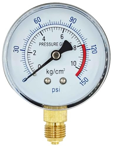 Manometer 0-10 bar senkrecht Ø 40 50 63 mm | 1/4 Zoll und 1/8 Zoll Gewinde | Druckluft Glycerinmanometer Rohrfedermanometer Ausführung einfach auswählen >>> Ø 40mm | G 1/8 Zoll