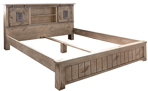 MASSIVMOEBEL24.DE | Railway Bett 180x200 Mango, Farbe:beige lackiert